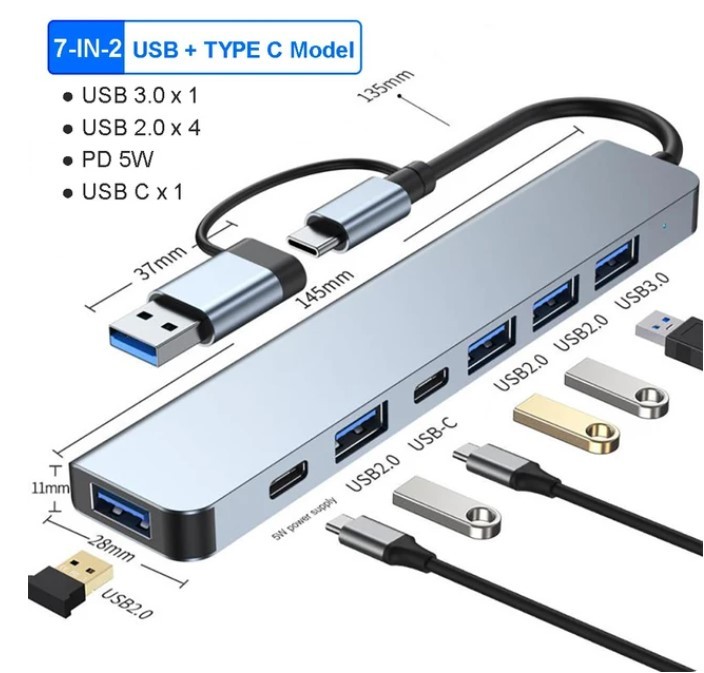 Adaptador USB 3.0 y tipo C