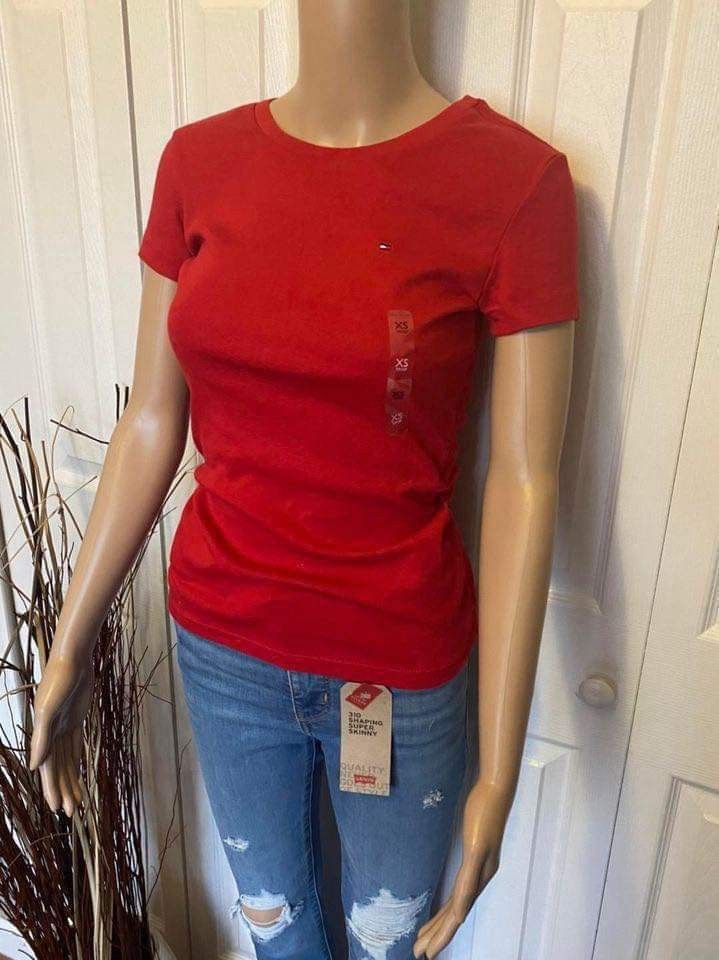 Blusa Casual Manga Corta Tommy Hilfiger Original cuello redondo