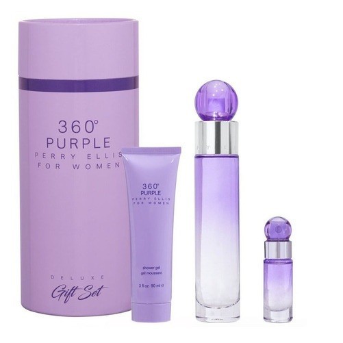 Set Perry Ellis 360 Purple Mujer: Perfume, Decants y Gel de Ducha