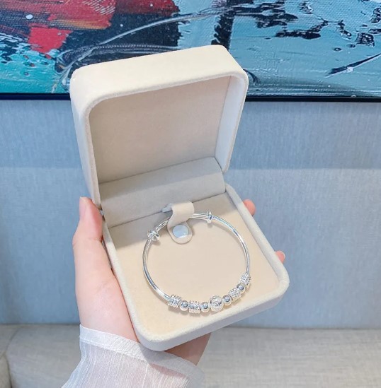 Pulsera de plata de ley 925 con cuentas de la suerte para mujer, brazalete de diseño de lujo, regalos de joyería para boda de fiesta, moda coreana
