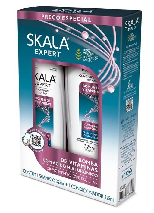 Combo Skala Expert Bomba de Vitaminas con Ácido Hialurónico - Shampoo y Acondicionador