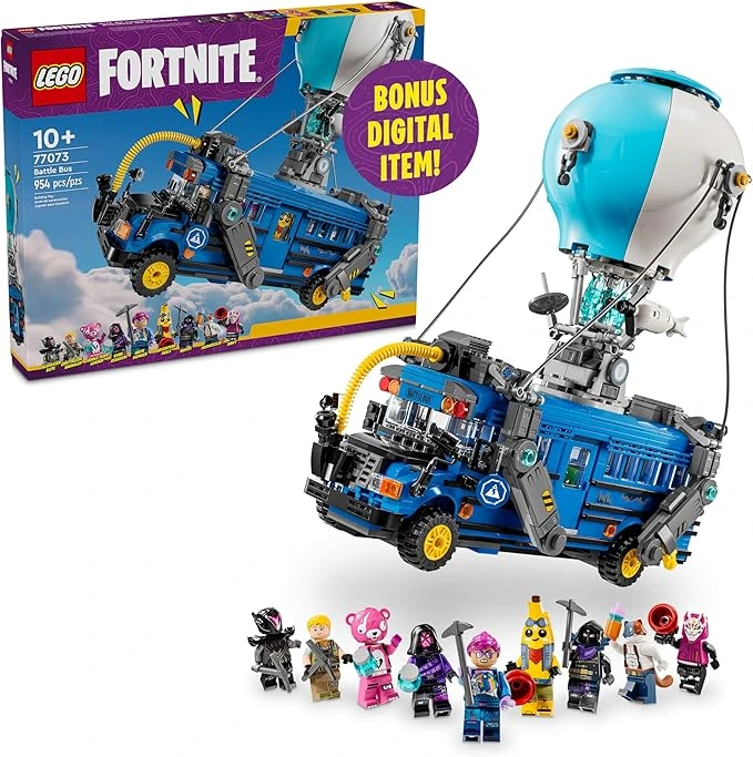 LEGO Fortnite Battle Bus - Juguete coleccionable de videojuegos con minifiguras